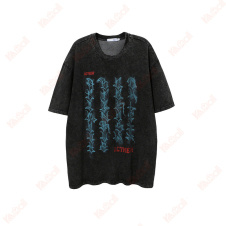 summer letters pattern black t shirts